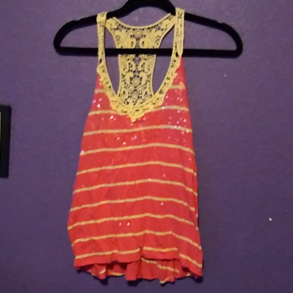 Express crochet racerback S with sequins